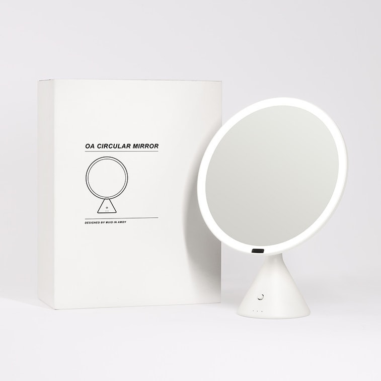 Smart Desktop Makeup Mirror LED Light 9.5 Inch Pink 1 Unit 3