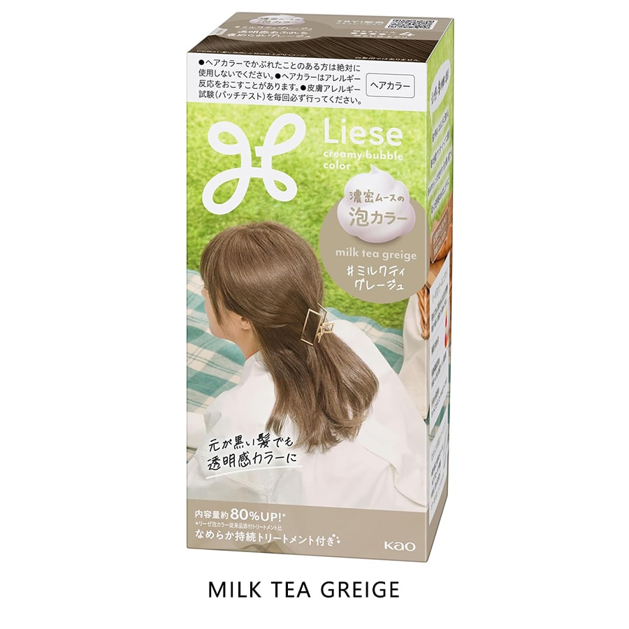 [Livraison directe du Japon] Coloration capillaire moussante KAO Liese, couleur gris thé au lait, 115 ml