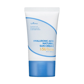 Hyaluronic Acid Natural Sun Cream SPF50+, 1.7 fl oz,Hydrating Lightweight Broad Spectrum Sun Cream for Sensitive Skin