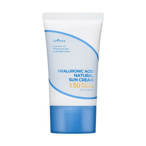 히알루론산 함유 내추럴 선크림 SPF50+, 48ml, 민감성 피부용 수분 공급 및 가벼운 사용감의 광범위 자외선 차단 선크림