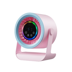 【中國直郵】 晶雅家 便攜式桌上型循環風扇 壁掛桌面兩用 3 檔輕音大風力 LED 觸控空氣循環扇 少女粉紅色 1 台裝