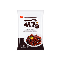 Korean Instant Jjajang Topokki - Chewy Rice Cakes in Black Bean Sauce, 8.46oz