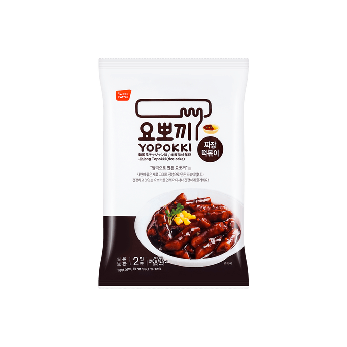 Korean Instant Jjajang Topokki - Chewy Rice Cakes in Black Bean Sauce  8.46oz