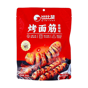 比比贊 烤麵筋辣條 香辣味 280g【網紅小吃烤串】【追劇必備夜宵】