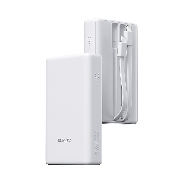 中国直送】Romans モバイルバッテリー 20000mAh コード付き 22.5W 急速充電 Huawei および Apple 携帯電話 モバイルバッテリー ホワイト - Yami