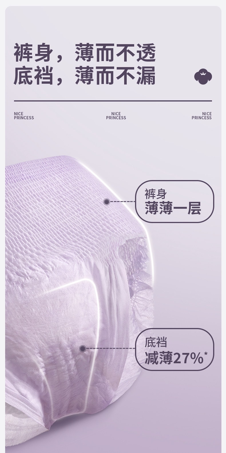 【中國直郵】 全棉時代 奈絲公主衛生巾女生純棉親膚超薄 日夜兩用290mm 8片/包