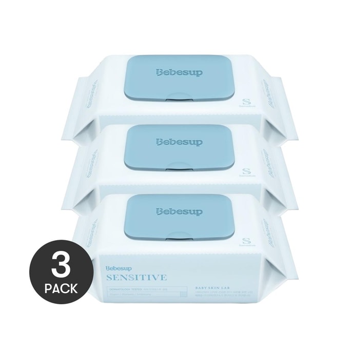 【Value Pack】Hypoallergenic Bebesup Sensitive Baby Wet Wipes 80*3
