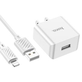 浩酷 單口充電器帶線套裝 白色 蘋果IP套裝 10.5W快充