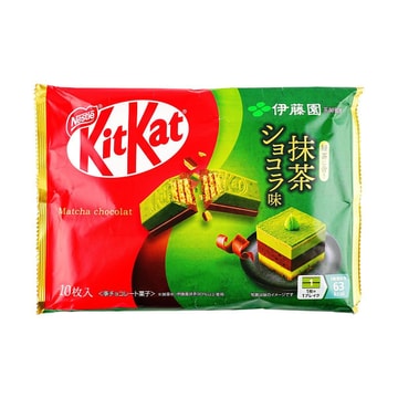 Kitkat Itoen Matcha Cocoa Wafer Biscuit Bar, 10 Pieces