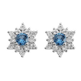 Christmas Zircon Snowflake Earring Post (Pair pack)