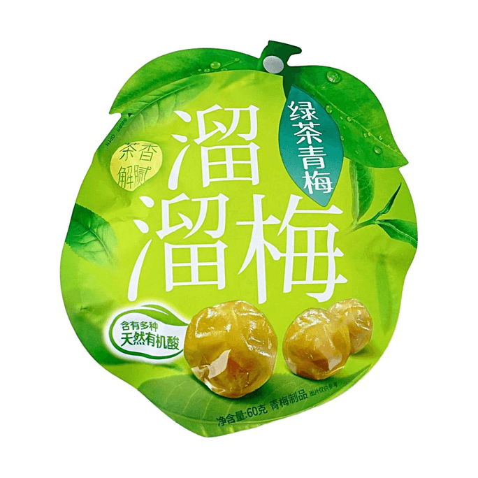 Green Plum Snack, Green Tea Flavor, 2.12 oz【Contains Natural Organic Acids】