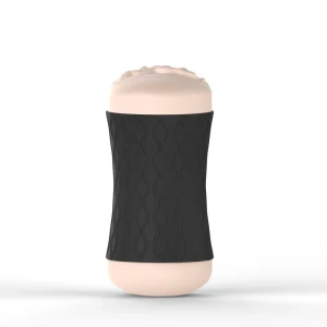 Control Dual-Ended Masturbator Black 2 pleasure openings 2 different textures