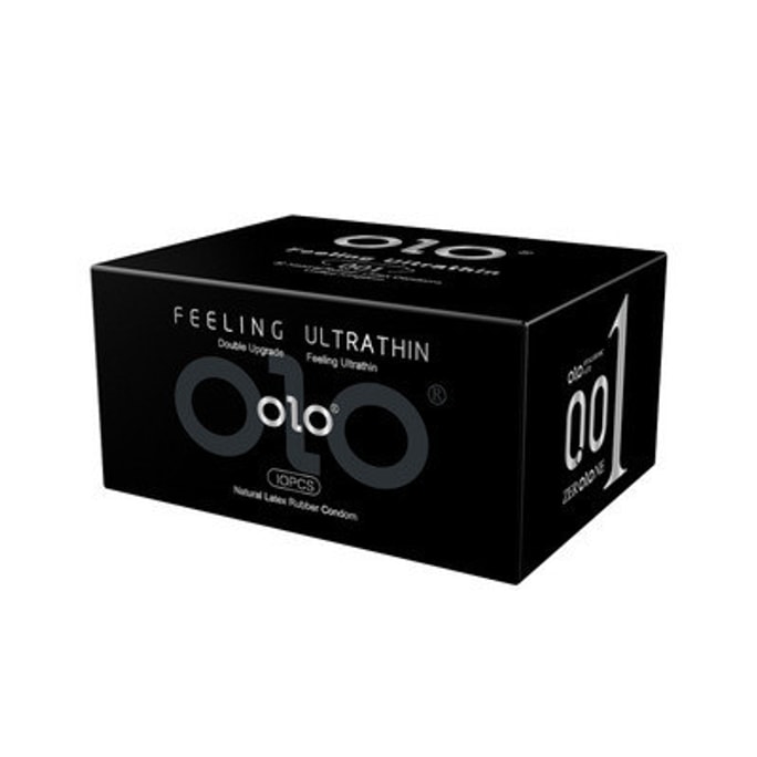 [중국 직배송] OLO 히알루론산 0.01 콘돔 초박형 보이지 않는 온감 남신 블랙 10팩