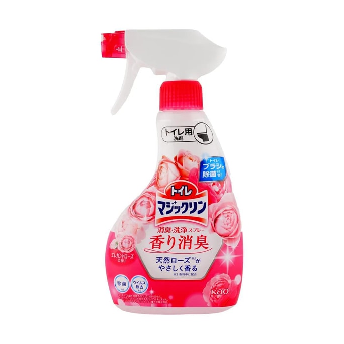 日本KAO花王 Magiclean浴室強力除菌去污噴霧廁所馬桶清潔劑 玫瑰香 350ml