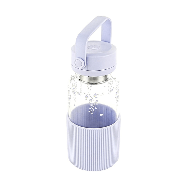 Portable Glass Tea Bottle, 630ml, Purple Wisteria CD1009 15