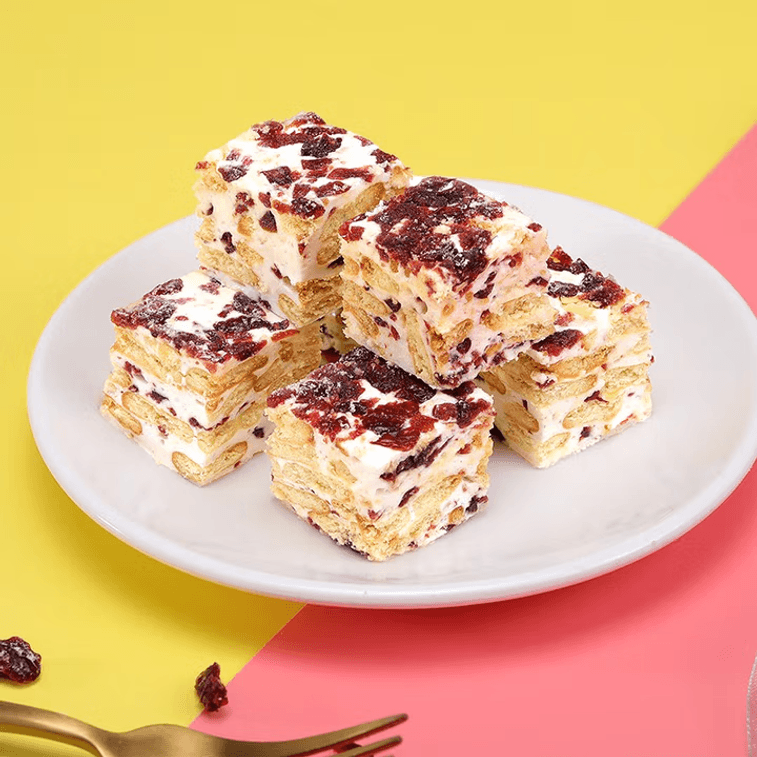 比比赞 雪花酥 蔓越莓味 200g 奶芙沙琪玛饼干牛轧糖糕点【软润香酥 奶香浓郁】 3