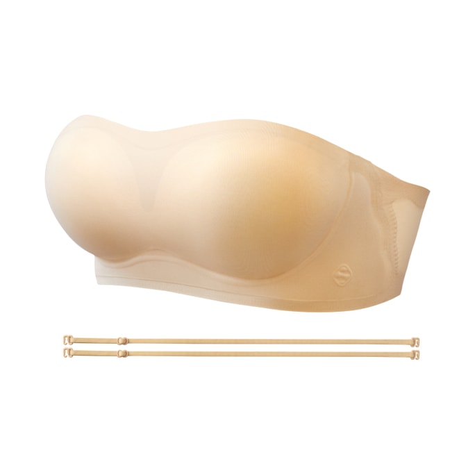 Strapless Bra Non-slip Push-up Seamless Tube Top 1 Piece M (70C、75AA/A/B)Almond  Tone *1 Piece 