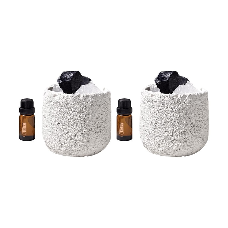 Cold Mountain Collection Fragrance Stone Set - Moonlit Golden Osmanthus (Container *1, Crystal Stone *1 bag, Essential O 6