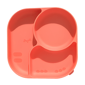   Baby Divided Plate Elephant Silicone Suction Bowl, Orange