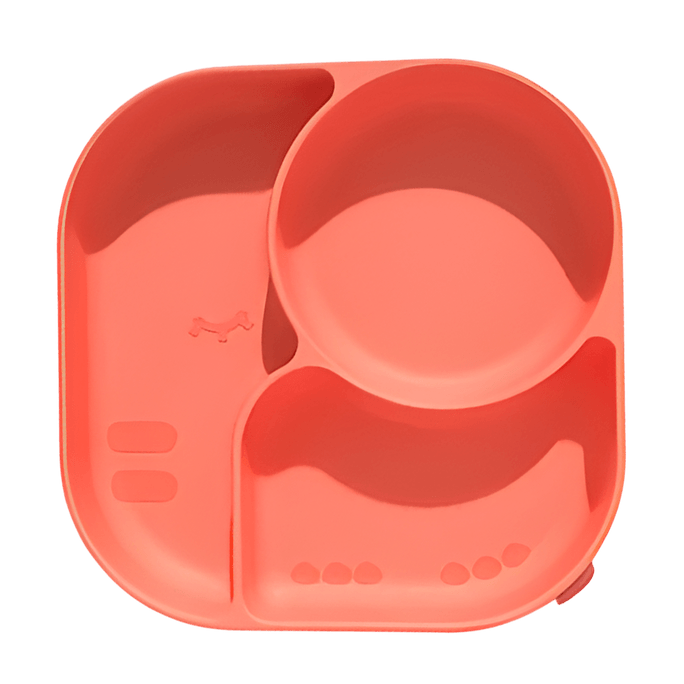   Baby Divided Plate Elephant Silicone Suction Bowl, Orange