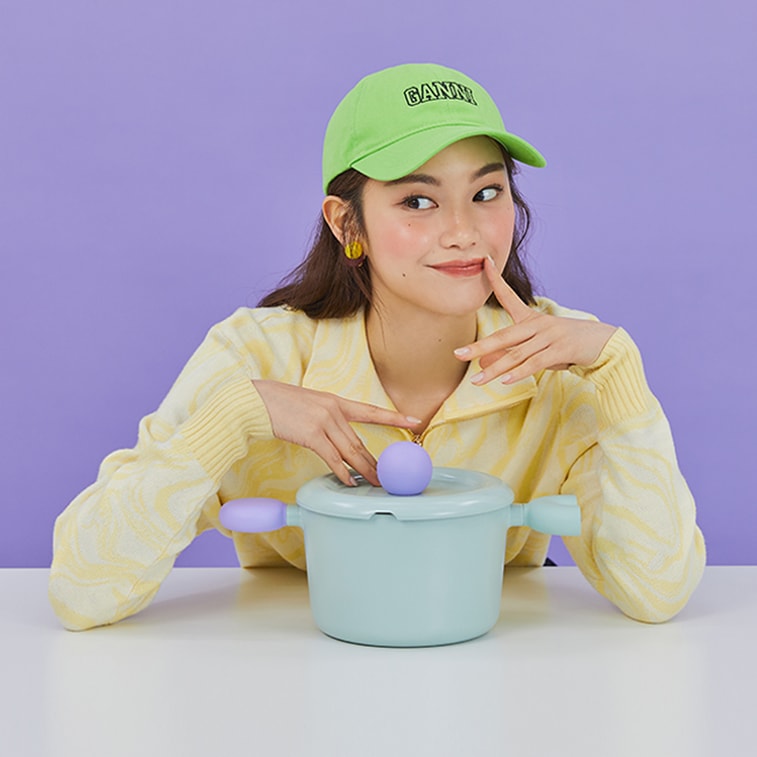 BETTER FINGER Cast Aluminum Casserole Pot Stockpot with Lid Blue 7" 3