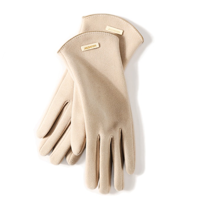 Warm Gloves Outdoor Cycling Gloves Light Khaki 1 Pair
