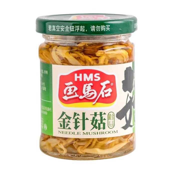 Huama Stone [Fujian Flavor] Enoki Mushrooms Ready-to-Eat 1 jar 170g Appetiser Snack Side Dish for Rice or Porridge Vegetarian Side Dish