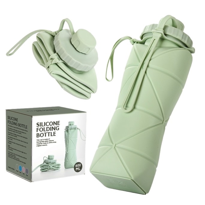 Silicone folding water cup, large-capacity outdoor travel portable sports water bottle, high-temperature resistant food-grade folding cup, 1 piece