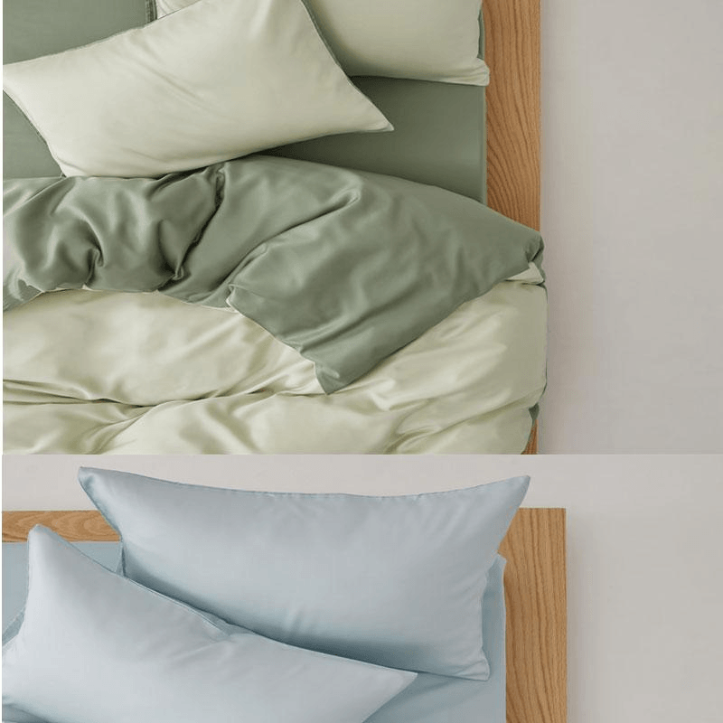 Lullabuy 雲澗絲語天絲素色床上四件套 床品床單被套枕套 秋麥-Double/Queen Size