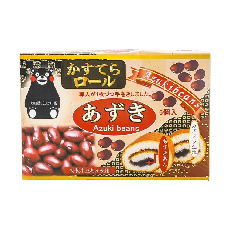 日本伊索製菓 熊本熊 紅豆蛋糕卷 瑞士卷 6枚入 160g 11