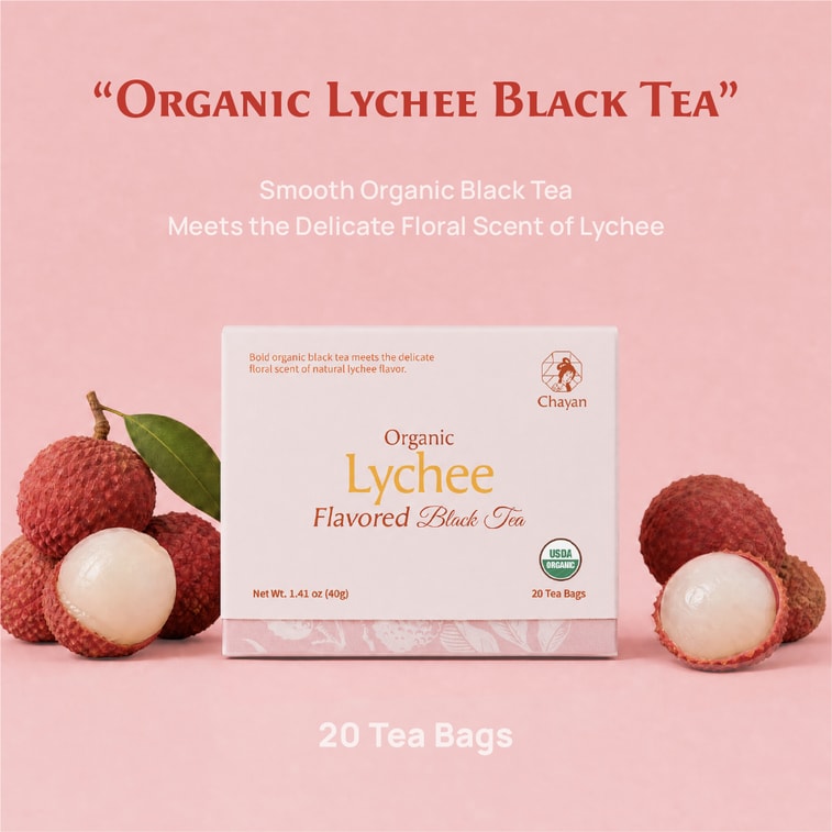 Organic Lychee Flavored Black Tea, 2g*20pack 4