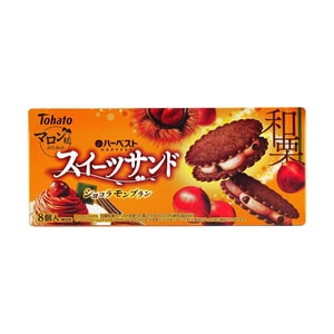 日本TOHATO桃哈多 栗子蒙布朗味夾心餅乾 104g【季節限定】