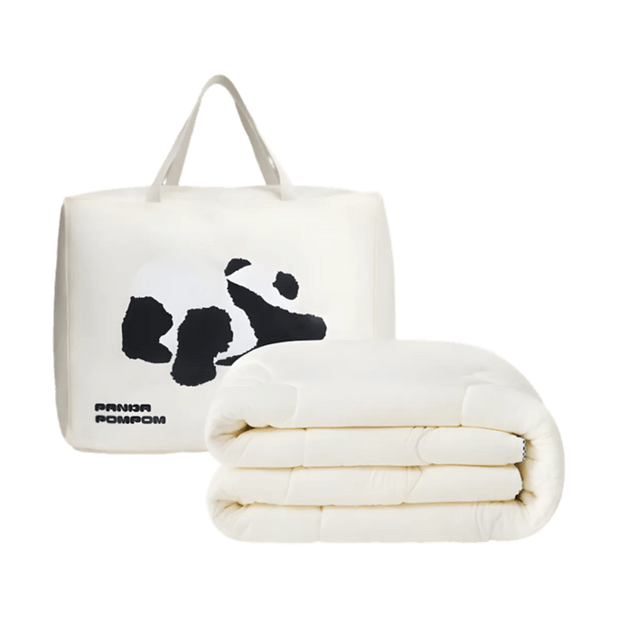 Panda Pompom Knit Cotton Quilt, 200x230cm, Spring & Autumn Quilt / Thickened Winter Quilt, Warm & Versatile