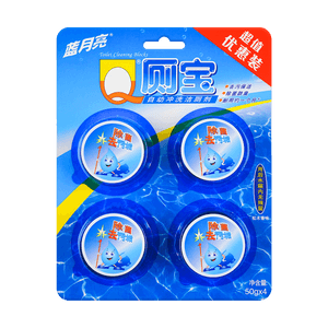 藍月亮Q廁寶 潔廁寶強力除垢馬桶清潔劑 松木香型 50g*4