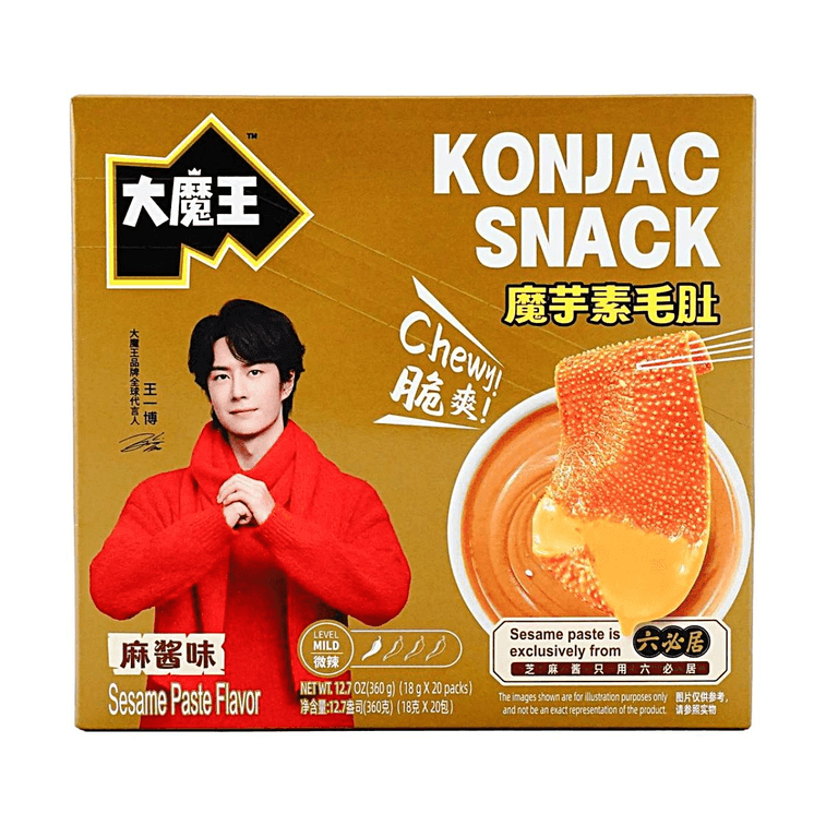 鹽津鋪子 大魔王 魔芋素毛肚 六必居麻醬味 20包 360g【富含膳食纖維 飽腹解饞】【中英文包裝隨機發】 7