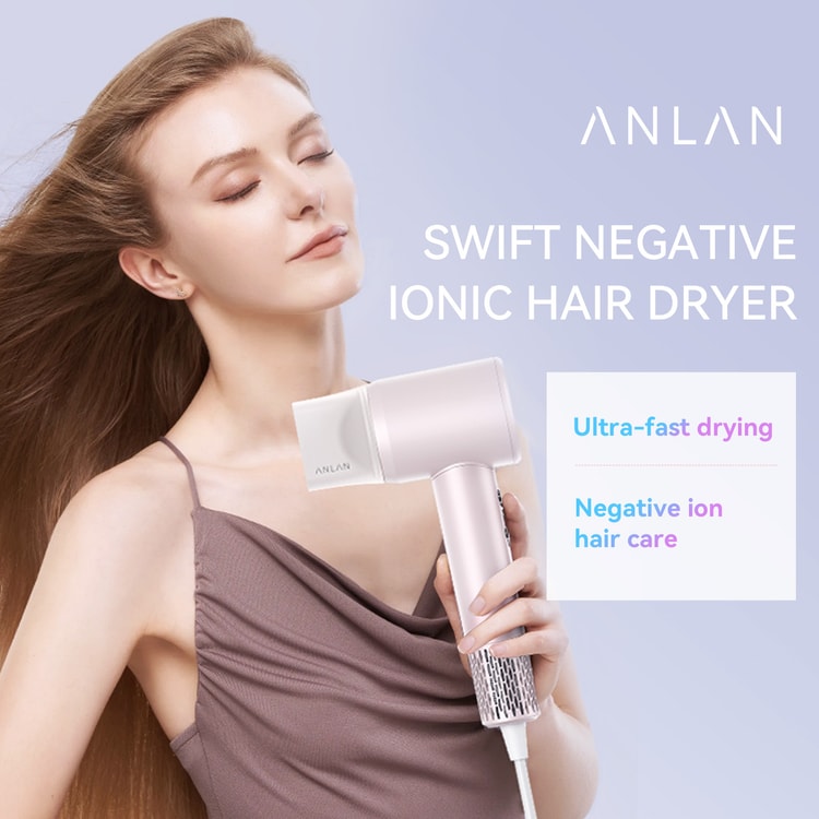 Anlan Anlan 高速ヘアドライヤー ピンク 米国規制準拠 マイナスイオン