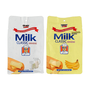 Milk Rice Crackers Classic Milk Flavor+Banana Flavor, 3.94 oz【2 Flavors 2 Combo Packs】