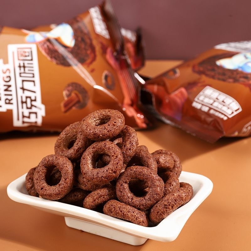 【中國直郵】 親親 巧克力圈甜甜圈巧克力口味非油炸膨化 18g*3袋