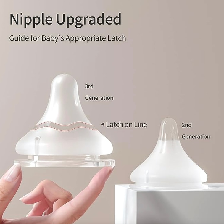 Glass Nursing Bottle Wide Neck | Natural Feel | Easy To Clean | Heat-Resistant 5.4 Oz Includes 1 SS Nipples (0m+) 5