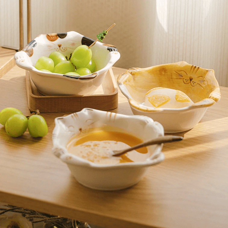 【中国直邮】PEAULEY 卡通猫咪饭碗陶瓷六寸碗 C 1 份 5