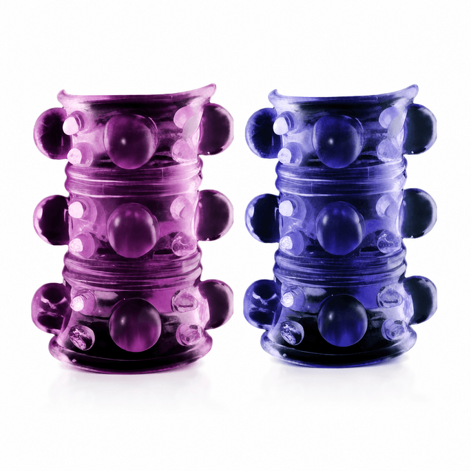 Insert The Beaded Penis Cover 2Pcs Men's Ring Couple Sex Props Wolf Tooth Granules Adult Products Soft High-elastic Silicone Reusable 1Set