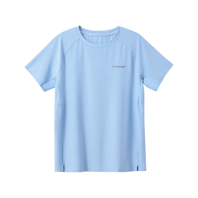 [중국직배송] 무디타이거 남아 경량 데일리 반팔 티셔츠 - 델라 블루 -150