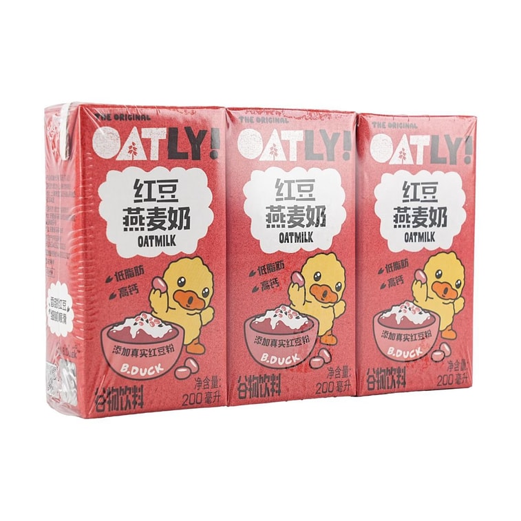 Oatly Red Bean Oat Milk 6.76 fl oz * 3 packs【Little Yellow Duck Limited Edition】 5