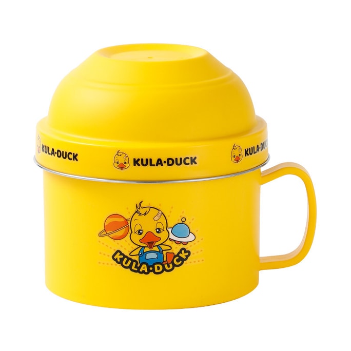 304 stainless steel lunch box small yellow duck noodle bowl with lid lunch box