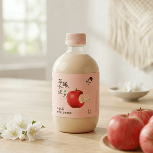 Apple Jasmine Green Tea Milk Tea 11.83 fl oz【Low Calories Low Fat】