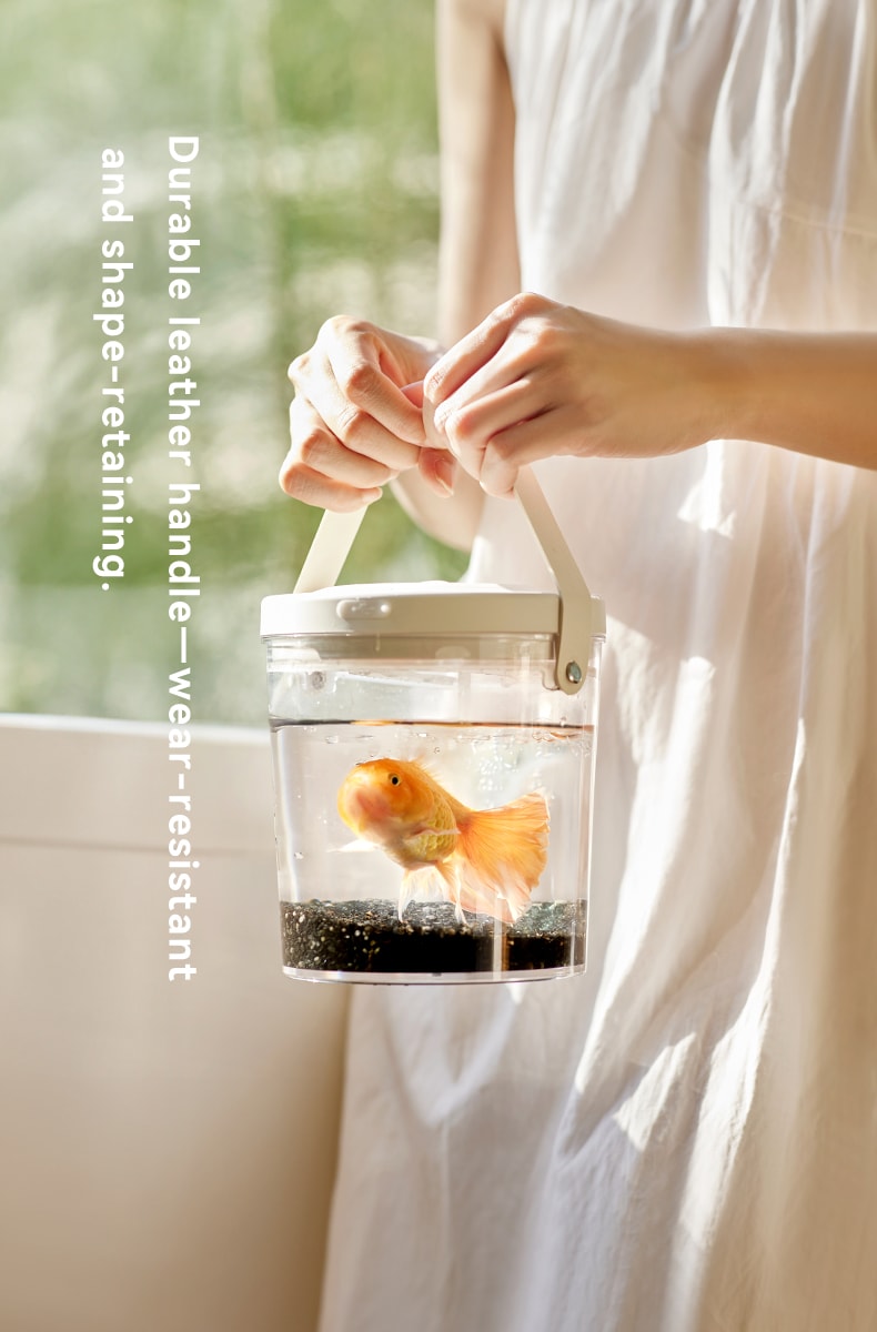 OLAYKS 魚缸新款小型桌上型工作便攜式戶外打氧無線注氧金魚缸