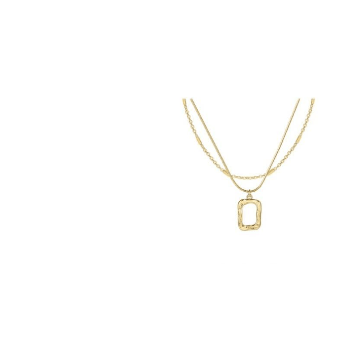 【中国直邮】 ABYB 项链mini艺术框锁骨链轻奢小众礼物毛衣链mini艺术框金色*1件