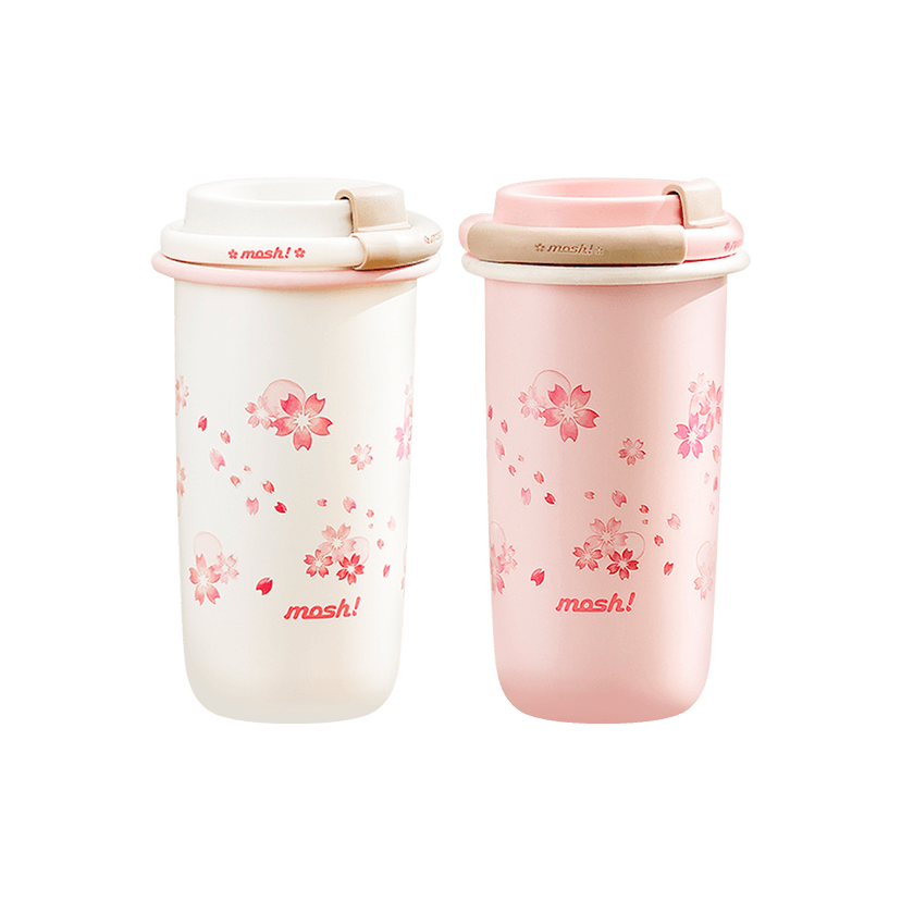 Latte Straw Cold Insulation Cup 480ml*2 Sakura White + Sakura Pink