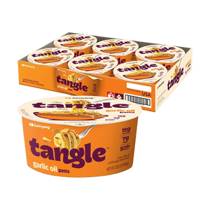 탱글-마늘 오일 파스타 볼, 인스턴트 라면, 3.52온스* 6개 그릇 【저칼로리, 고단백】【 Yami 독점】