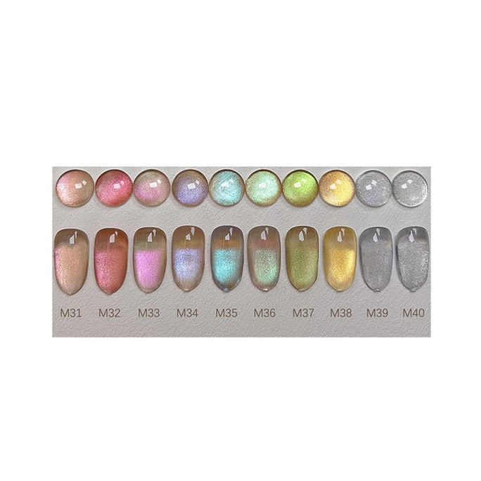 [Spring Summer Autumn & Winter M Series] Sparkling Cat Eye Gel - M31-M40 Nail Color Gel 5g * 10 Bottle